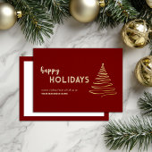 Carte de vacances Festive Rouge Foil d'affaires mo