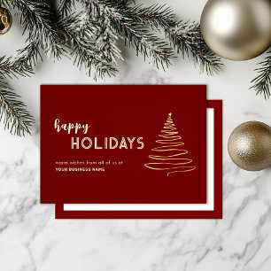 Carte de vacances Festive Rouge Foil d'affaires mo