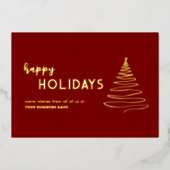Carte de vacances Festive Rouge Foil d'affaires mo (Recto)