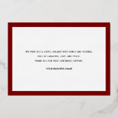 Carte de vacances Festive Rouge Foil d'affaires mo (Verso)