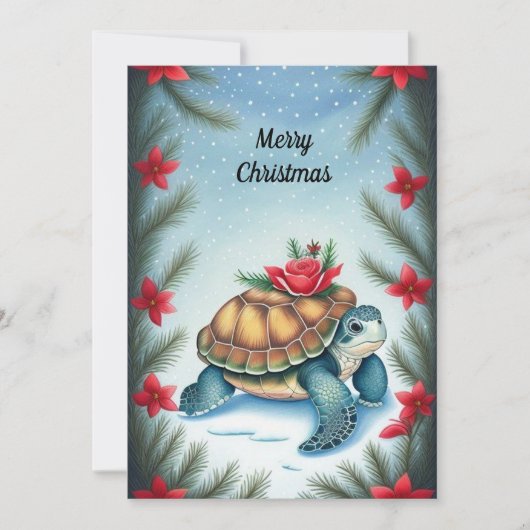 Carte de vacances festive Turtle Flat (Devant)