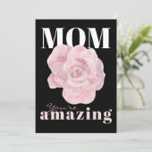 Carte de vacances Fête des Mères Florales Noires (Debout devant)