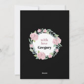 Carte de vacances Fête des Mères Florales Noires (Dos)