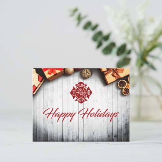 Carte de vacances Firefighter (Debout devant)
