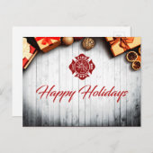 Carte de vacances Firefighter (Devant / Derrière)