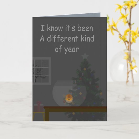 Carte de vacances FishFolkArt 2020 (Fleur jaune)