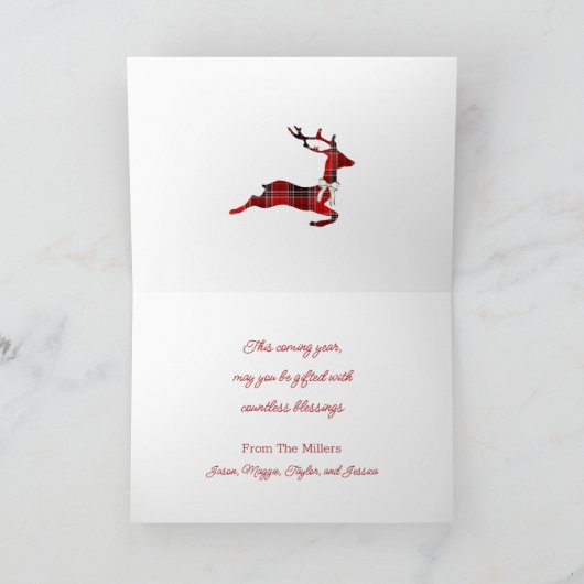 Carte de vacances Flaid Plaid Reindeer (Intérieur)