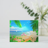 Carte de vacances Flamant rose Love (Debout devant)