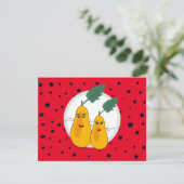 Carte de vacances Flat avec des fruits amusants (Debout devant)