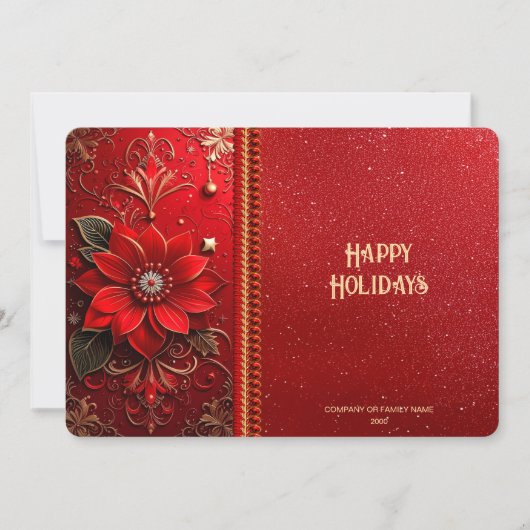 Carte de vacances Fleur Rouge Noël (Devant)