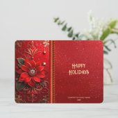 Carte de vacances Fleur Rouge Noël (Debout devant)