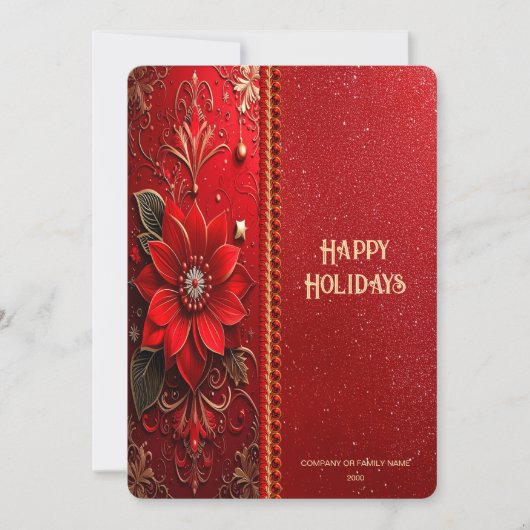 Carte de vacances Fleur Rouge Noël (Devant)