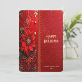 Carte de vacances Fleur Rouge Noël (Debout devant)
