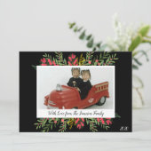 Carte De Vacances Fleurs Et Verdure De Noël (Debout devant)