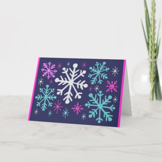 Carte de vacances flocon de neige (Devant)
