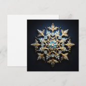 Carte de vacances flocon de neige de Noël ornée (Devant / Derrière)