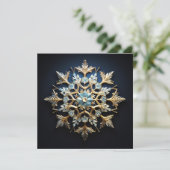 Carte de vacances flocon de neige de Noël ornée (Debout devant)