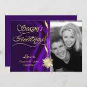 Carte de vacances Flocon de neige scintillant viol (Devant / Derrière)