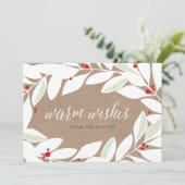 Carte de vacances florale à brindilles de laurier (Debout devant)