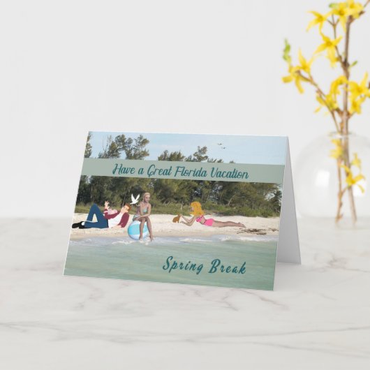 Carte de vacances Floride Spring Break (Fleur jaune)