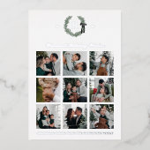 Carte de vacances Foil Classic Monogram Wreath Cre (Recto)