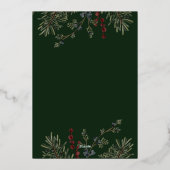 Carte de vacances Foil de Noël et Berries (Verso)