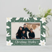 Carte de vacances Foil de Noël Floral (Debout devant)