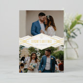 Carte de vacances Foil Deco Band 2 photos - Blanc (Debout devant)