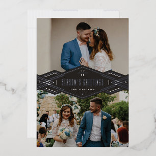 Carte de vacances Foil Deco Band 2 photos - Noir