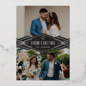 Carte de vacances Foil Deco Band 2 photos - Noir (Recto)