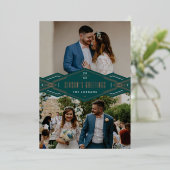 Carte de vacances Foil Deco Band 2 photos - Vert (Debout devant)