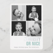 Carte de vacances Foil Foil 4 Photos (Recto)