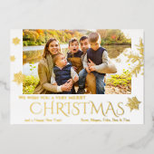 Carte de vacances Foil Foil de Noël moderne (Recto)