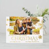 Carte de vacances Foil Foil de Noël moderne (Debout devant)