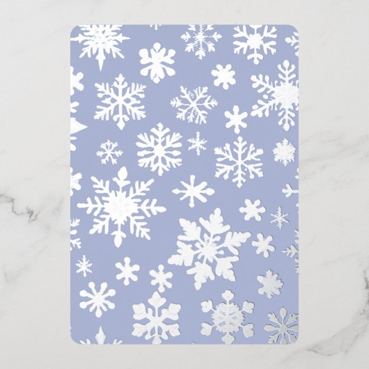 Carte de vacances Foil Foil Flat Silver bleu clair (Recto)