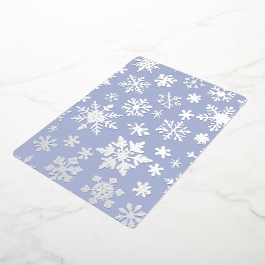 Carte de vacances Foil Foil Flat Silver bleu clair (Rotation)