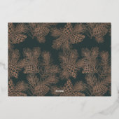 Carte de vacances Foil Green Elegant Flourd Script (Verso)