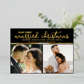 Carte de vacances Foil photo de Noël mariée (Debout devant)