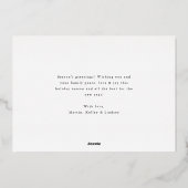 Carte de vacances Foil Plaid Merry & Bright Typogr (Verso)