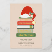 Carte de vacances Foil pour les amateurs de livres (Recto)