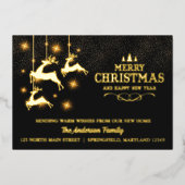 Carte de vacances Foil Reindeer Moving Faire-part (Recto)