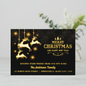 Carte de vacances Foil Reindeer Moving Faire-part (Debout devant)