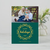 Carte de vacances Foil Wreath (Debout devant)
