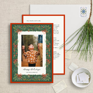 Carte de vacances Forest Green Botanical Border Ph