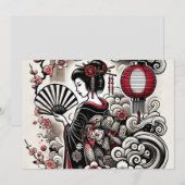 Carte de vacances Geisha Elegance Flat (Devant / Derrière)