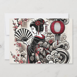 Carte de vacances Geisha Elegance Flat