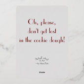 Carte de vacances "Gingerbread Girl" Flat Foil (Verso)