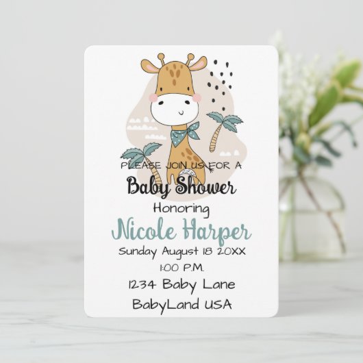 Carte de vacances Giraffe (Debout devant)