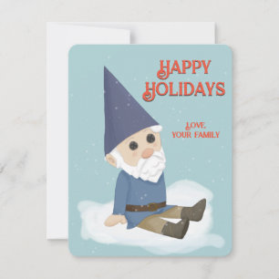 Carte de vacances gnome pelucheux Joyeuses Fêtes