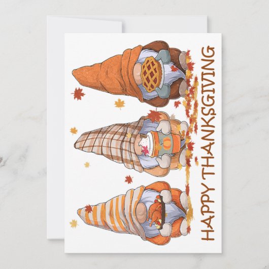 Carte de vacances Gnomes de Thanksgiving (Devant)